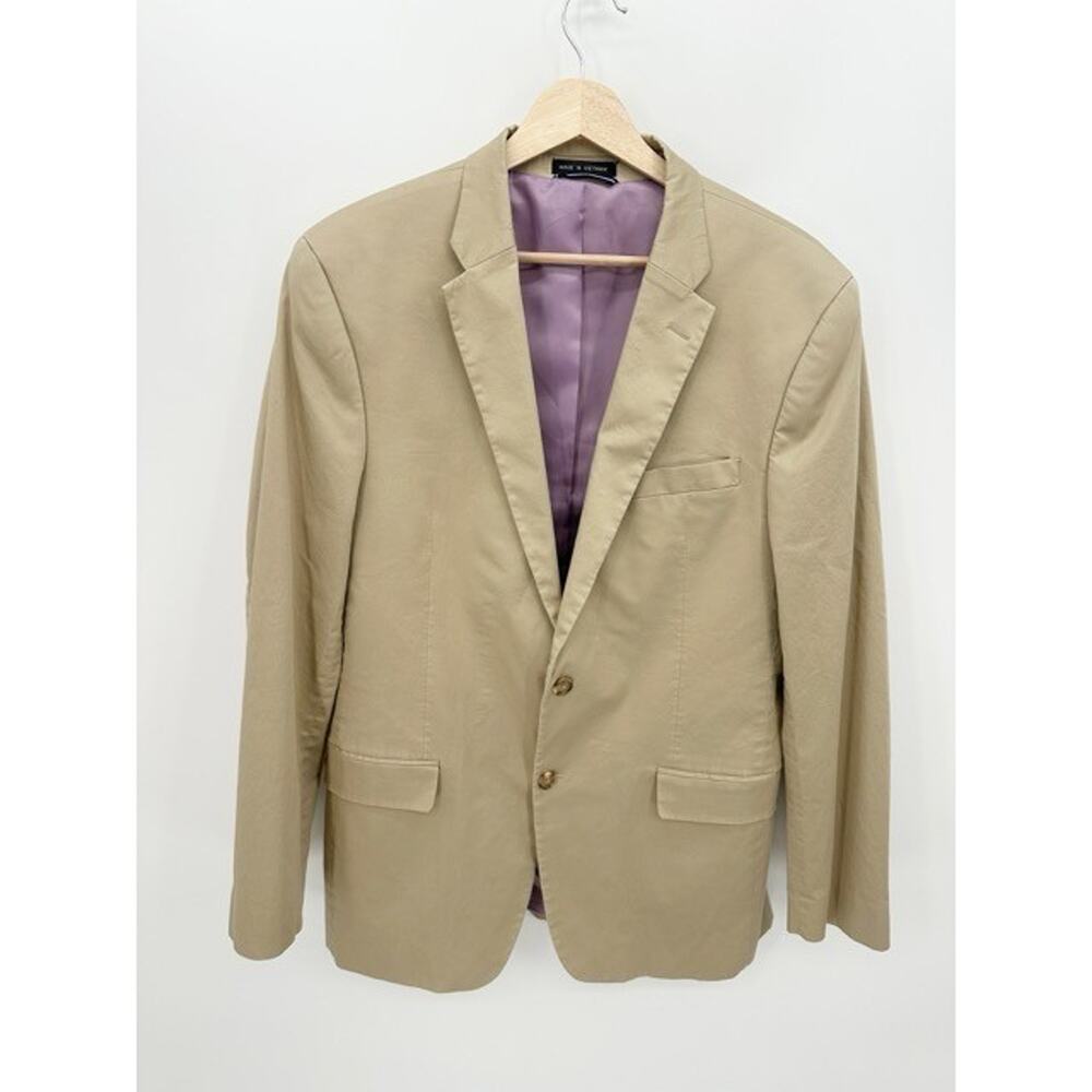 Tommy Hilfiger Mens Beige Blazer Jacket Size 42 Cotton Blend Sport Coat